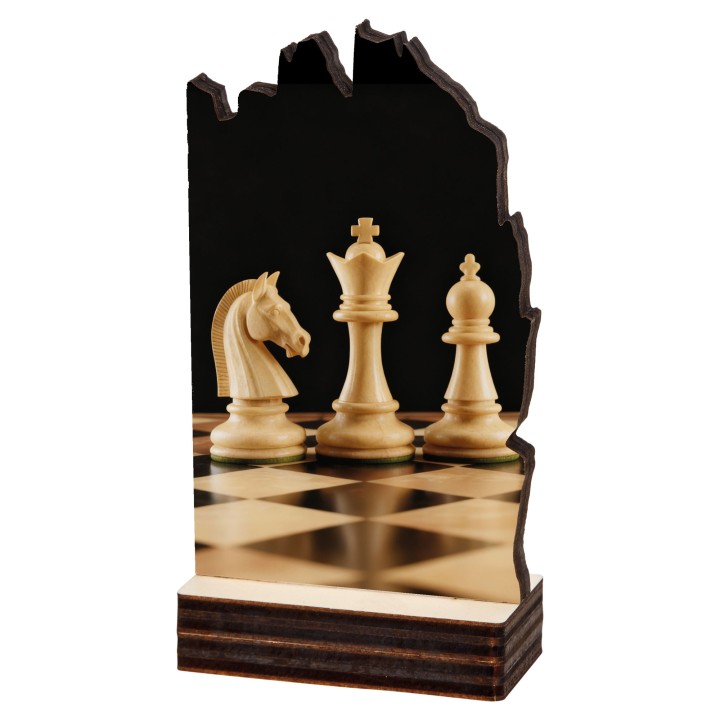 TROFEO MADERA AJEDREZ . 13 CM (GP1-5)