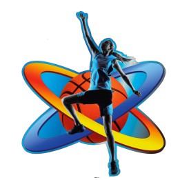 APLIQUE MADERA BALONCESTO FEMENINO 8 CM