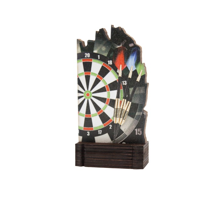 26/27 TROFEO MADERA DARDOS . 13 CM (GP1-5)