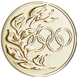 DISCO DORADO AROS OLIMPICOS Ø 2,5 CM