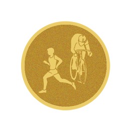DISCO DORADO AUTOADHESIVA DUATHLON Ø 5 CM