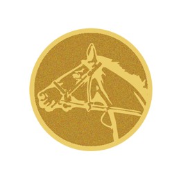 DISCO DORADO AUTOADHESIVA CABALLO Ø 5 CM