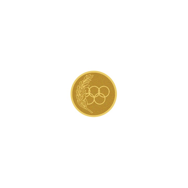 DISCO DORADO AUTOADHESIVA AROS OLIMPICOS Ø 5 CM