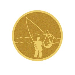 DISCO DORADO AUTOADHESIVA PEZCA Ø 5 CM