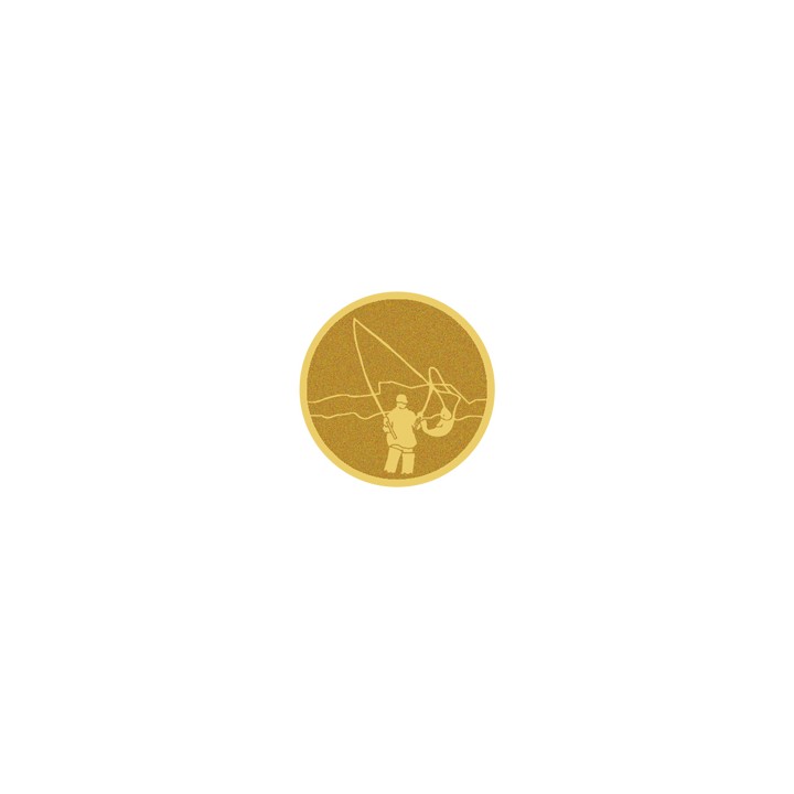DISCO DORADO AUTOADHESIVA PEZCA Ø 5 CM
