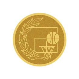 DISCO DORADO AUTOADHESIVA BALONCESTO Ø 5 CM