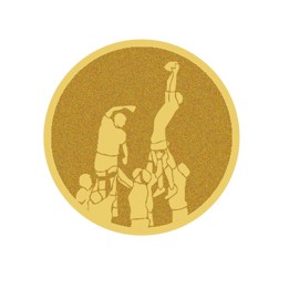 DISCO DORADO AUTOADHESIVA RUGBY Ø 2,5 CM