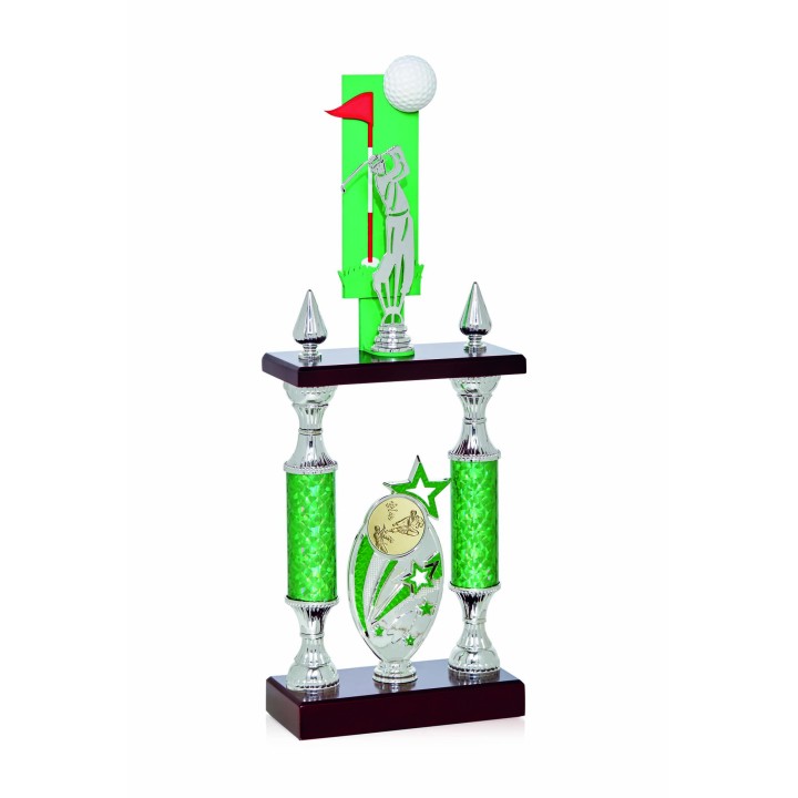 Trofeo 2 columnas tubo verde (GP1-5)