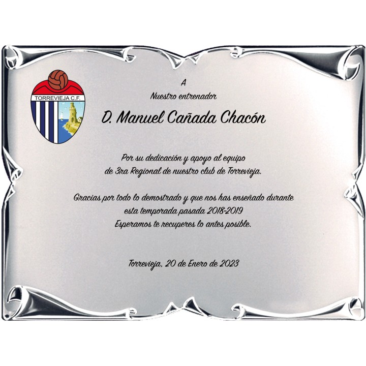 SOLO PLACA. 18 x 13 CM [M61, M12,M141,M82,M51-E46] (GPC2015+)