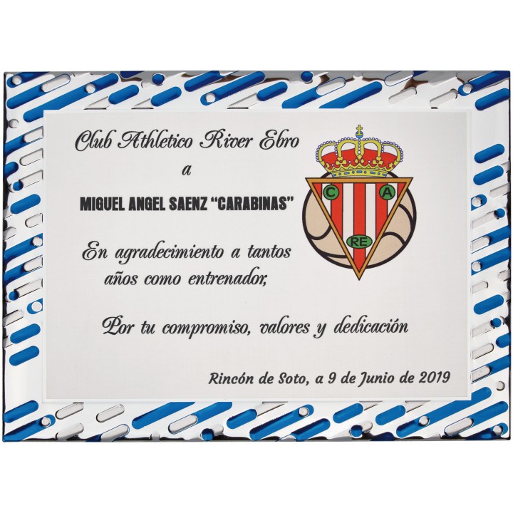 SOLO PLACA. 18 x 13 CM [M61, M12,M141,M82,M51-E46] (GPC2015+)