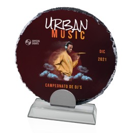 PIZARRA BASE CRISTAL ESP. SUBLIMACIÓN Ø15 - 18 CM (S4)